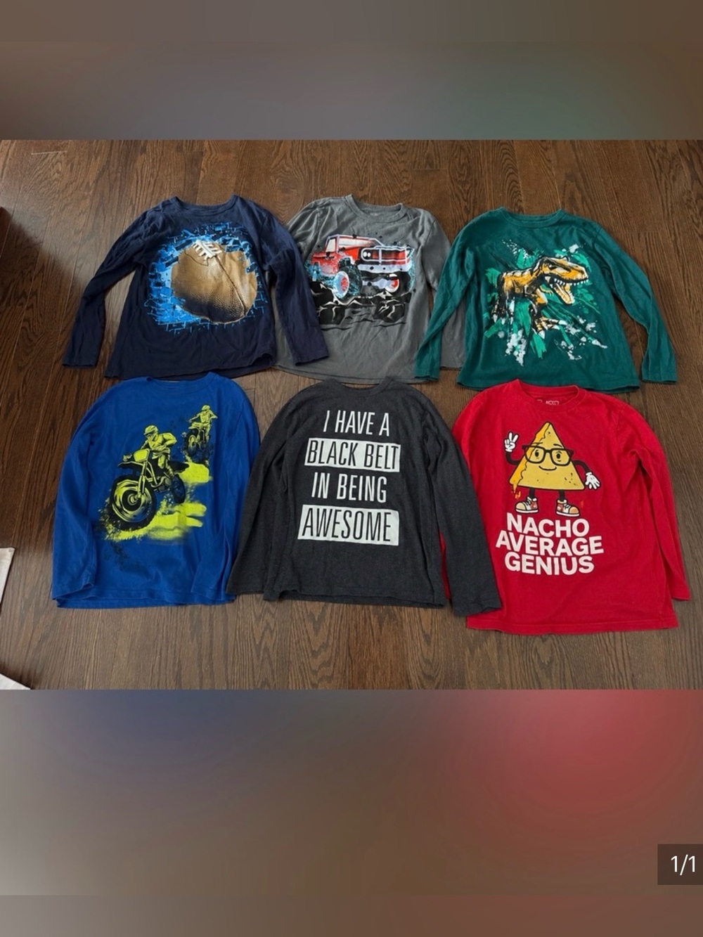 The Children’s Place Boys Long Sleeve Graphic T-Shirt Bundle Size 7/8